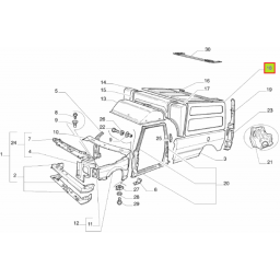 PANEL SUPERIOR TRAS. DER. CLARGA FURGON -ORIGINAL-