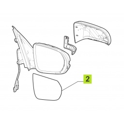 VIDRIO ESPEJO EXT. DER. -ORIGINAL-