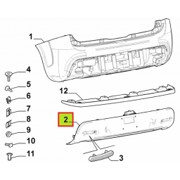 EMBELLECEDOR PARAGOLPE TRAS. CSENSOR -ORIGINAL-