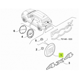 SIGLA FIAT PORTON TRAS. -ORIGINAL-