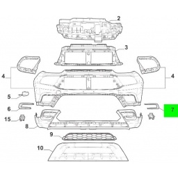 MOLDURA IZQ. CROMADA CONTORNO CAMINERO -ORIGINAL-