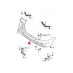 PARAGOLPE TRAS. NEGRO LISO (4 AGUJEROS PSENSOR) -ORIGINAL-