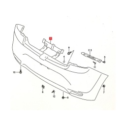 PARAGOLPE TRAS. NEGRO LISO CAGUJ. SENSOR -ORIGINAL-