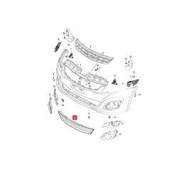 REJILLA CENTRAL PARAGOLPE DELT. -ORIGINAL-