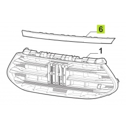 MOLDURA CARETA SUP. CENTRAL CROMADA -ORIGINAL-