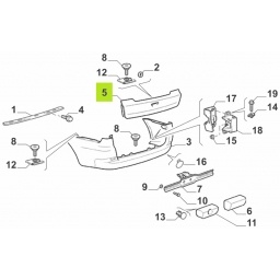 PARAGOLPE CENTRAL PORTON TRAS. (APLIQUE) -ORIGINAL-