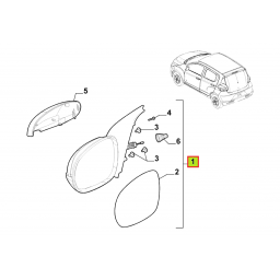 ESPEJO EXT. IZQ. MANUAL CON CONTROL  -ORIGINAL-