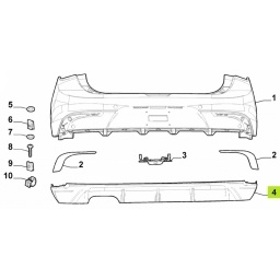 EMBELLECEDOR INF. PARAGOLPE TRAS. -ORIGINAL-