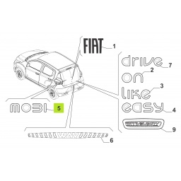 SIGLA MOBI PORTON TRASERO (GRIS) -ORIGINAL-