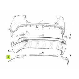 MOLDURA CROMADA PARAGOLPE TRAS. INF. (IZQ.) -ORIGINAL-