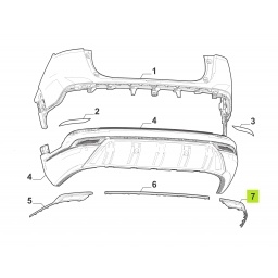 MOLDURA CROMADA PARAGOLPE TRAS. INF. (DER.) -ORIGINAL-