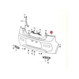 PARAGOLPE TRAS. NEGRO LISO SSENSOR -ORIGINAL-