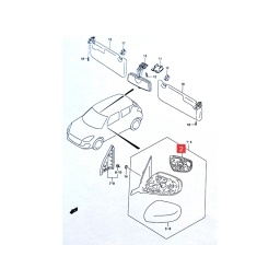 VIDRIO ESPEJO EXT. DER. S/SEALERO -ORIGINAL-