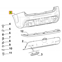 PARAGOLPE TRAS. PRIMER SAGUJ. SENSOR -ORIGINAL-