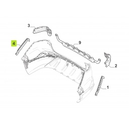 GUIA DER. PARAGOLPE TRAS. (LATERAL) -ORIGINAL-