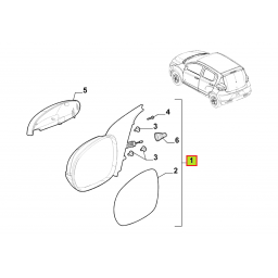 ESPEJO EXT. DER. MANUAL CON CONTROL -ORIGINAL-