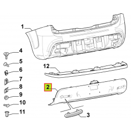 SPOILER SUP. PARAGOLPE TRAS. SAGUJ. SENSOR -ORIGINAL-
