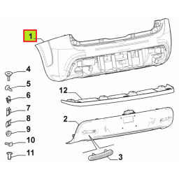 PARAGOLPE TRAS. PRIMER CAGUJ. SENSOR -ORIGINAL-