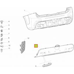 APLIQUE PARAGOLPE TRAS. CAGUJERO SENSOR -ORIGINAL-