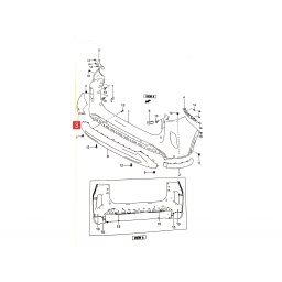 CANTONERA PARAGOLPE DELT. IZQ. NEGRO TEXT. -ORIGINAL-