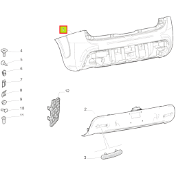PARAGOLPE TRAS. PRIMER C/AGUJERO SENSOR -ORIGINAL-