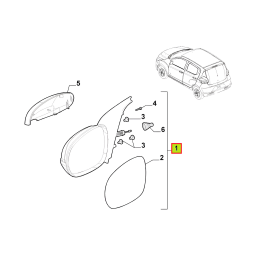 ESPEJO EXT. IZQ. MANUAL C/CONTROL  -ORIGINAL-