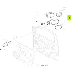 ESPEJO EXT. DER. MANUAL CON CONTROL C/SE�AL -ORIGINAL-