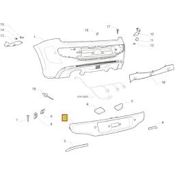 EMBELLECEDOR TRAS. CENTRAL NEGRO S/SENSOR -ORIGINAL-