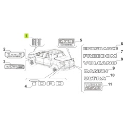 SIGLA "FIAT" CROMADA CARETA -ORIGINAL-