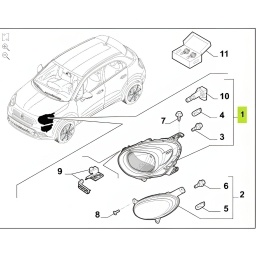 SEMIOPTICA SUPERIOR DER. LED C/LUPA (1� FASE) -ORIGINAL-