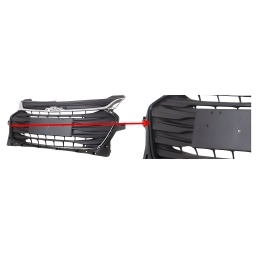 REJILLA CENTRAL PARAGOLPE DELT. C/MOLD. SUP. CROMADA C/MOLD. INF. NEGRA