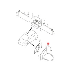 ESPEJO EXT. DER. MANUAL C/CONTROL P/PINTAR -ORIGINAL-